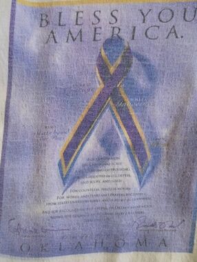 Bless You America Ribbon Graphic Tee - Purple & Gold, Blue & Red